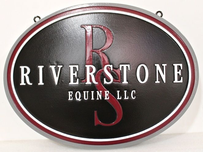 P25103 - Carved and Sandblasted HDU Entrance Sign for "Riverstone Equine LLC"