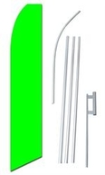 Solid Lime Green Swooper/Feather Flag + Pole + Ground Spike