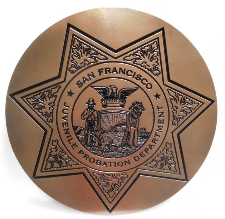  MA1118 - Badge of the San Francisco Juvenile Probation Departmen, 2.5-D Engraved