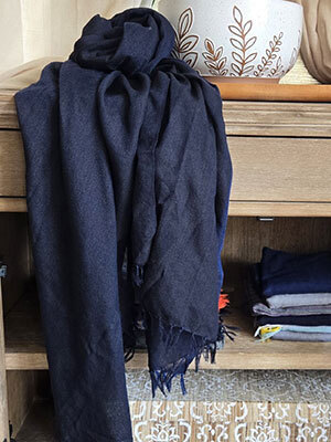 Dark Blue Scarf, Hand Made in Ethiopia