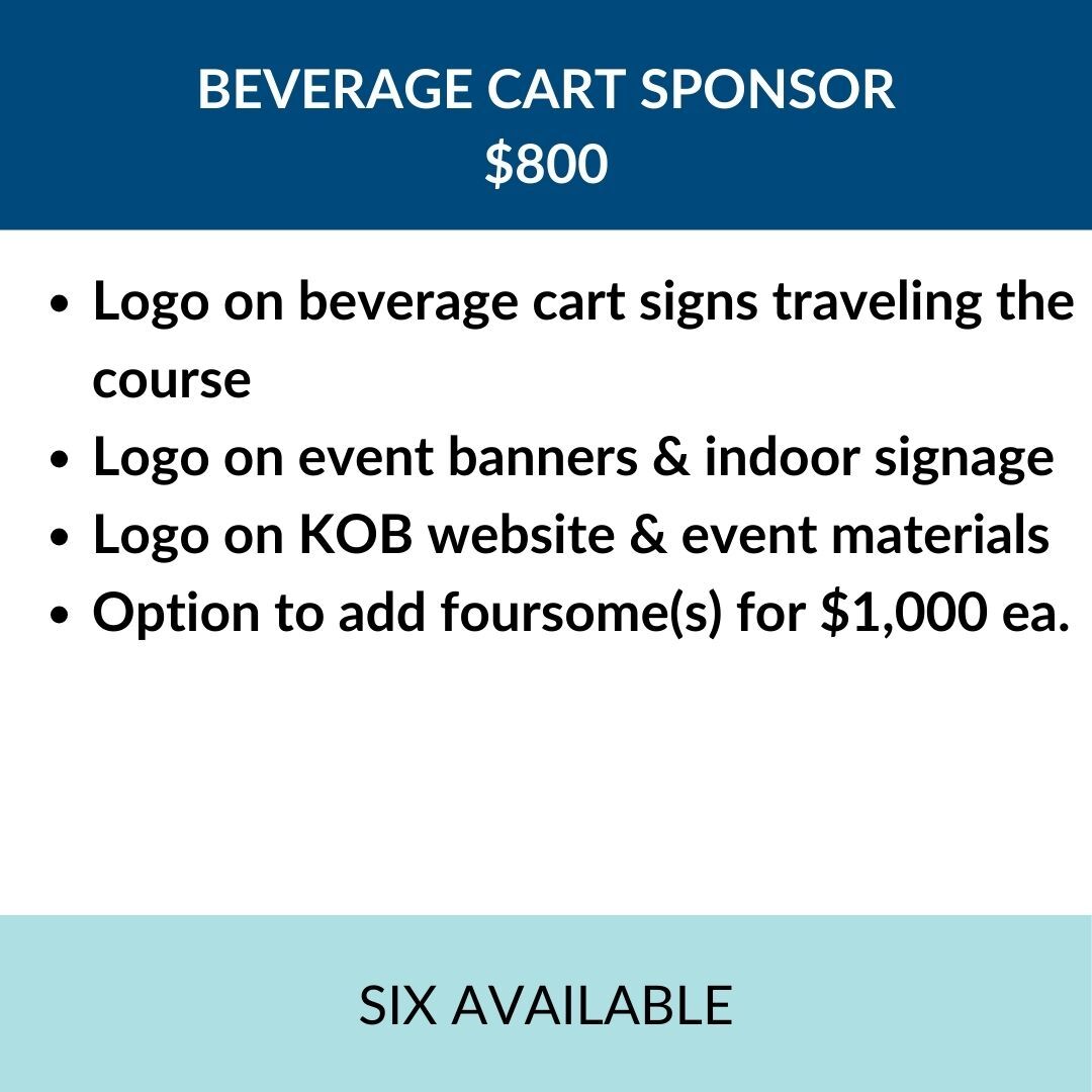 $800 Beverage Cart Sponsor (6 available)