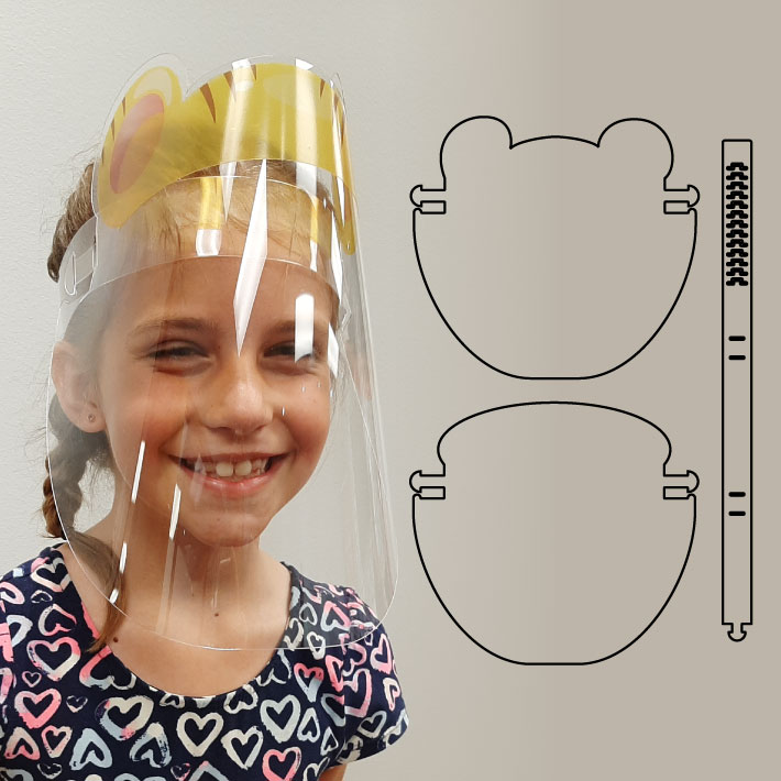 OCP Kid-Size Face Shield with Animal Ear or Rounded Top