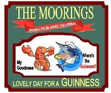 Q25132 - Carved Restaurant Sign for Irish Pub and Tavern with Guinnes Beer, Lobster and Fish