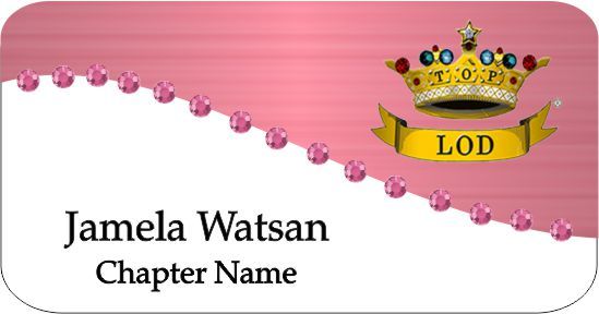 TLOD WHITE TWO TONE SWIRL BLING NAME BADGE