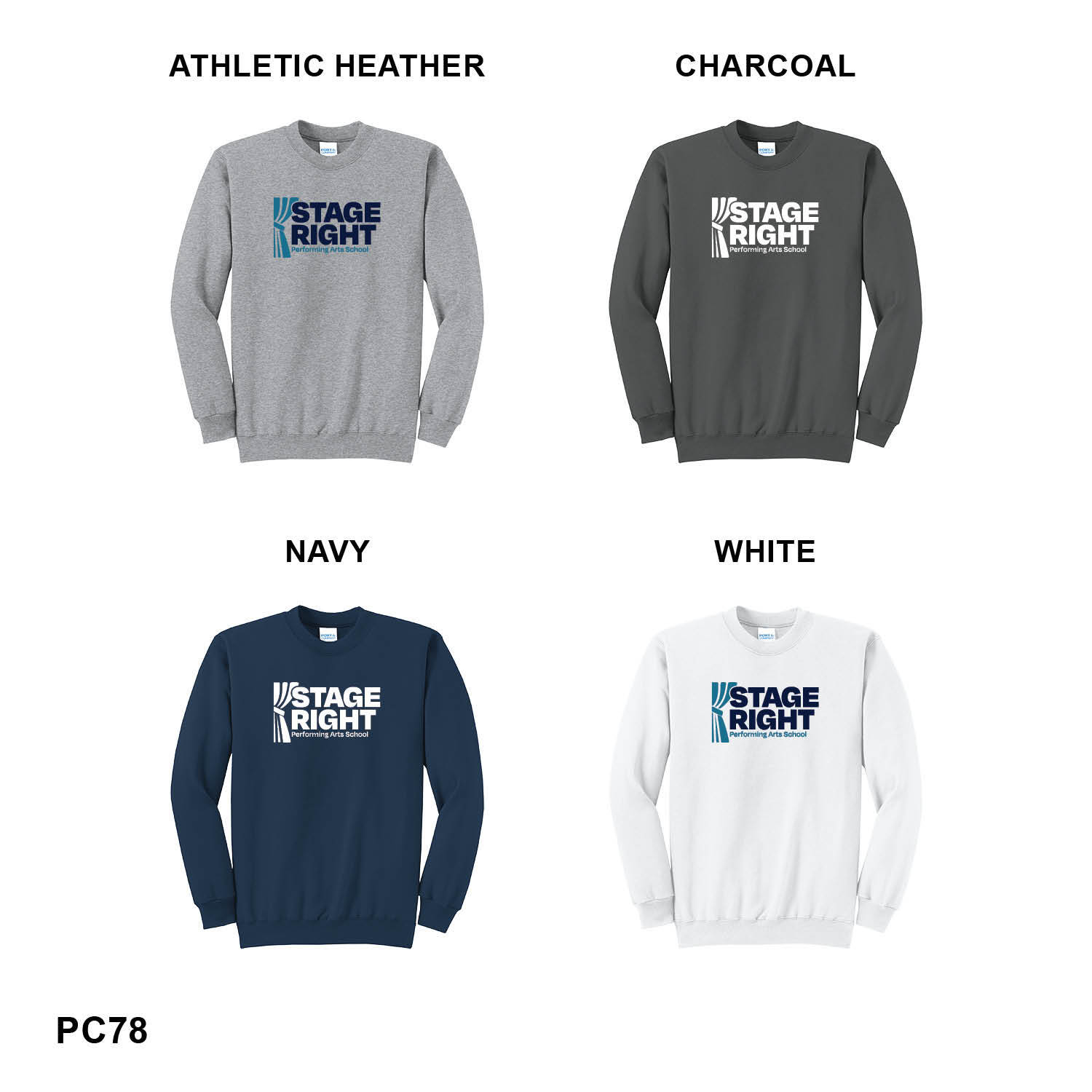 2026 NEW STAGE RIGHT LOGO - UNISEX Port & Co™ Core Fleece Crewneck Sweatshirt