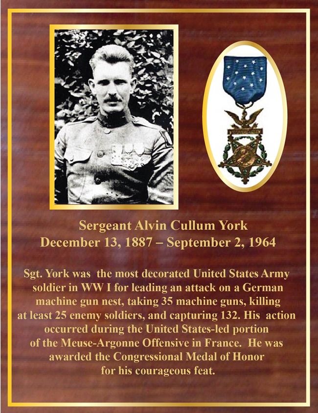 AP--2280 - Memorial Plaque for Sergeant Alvin York, Mahogany 