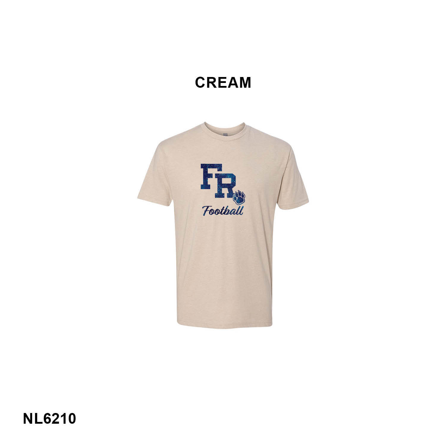 FR FOOTBALL NAVY GLITTER LOGO - Next Level Apparel® Adult CVC Tee