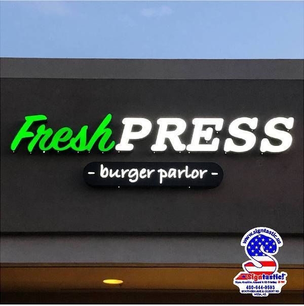 Fresh Press Burger Parlor - Channel Lettering 