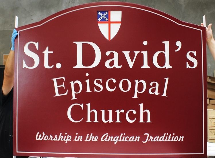 D13038 - Engraved  HDU Sign for the St. David's Episcopal  Church