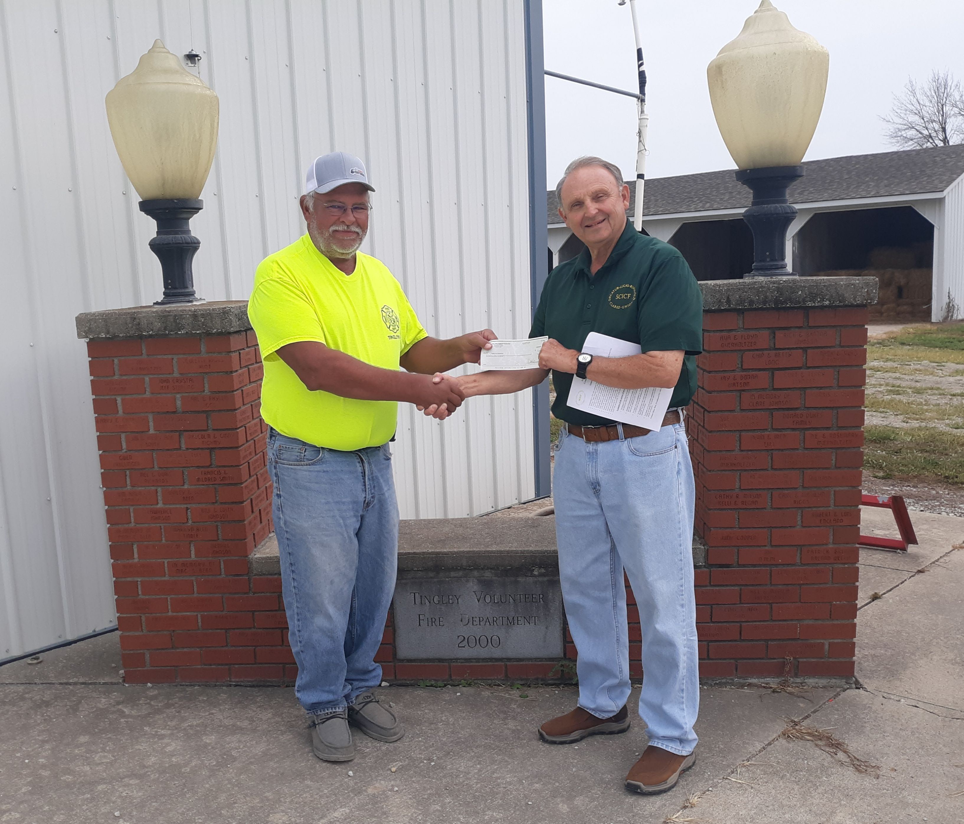$1000 to the Tingley Fire Department!