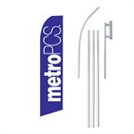 Metro PCS Swooper/Feather Flag + Pole + Ground Spike