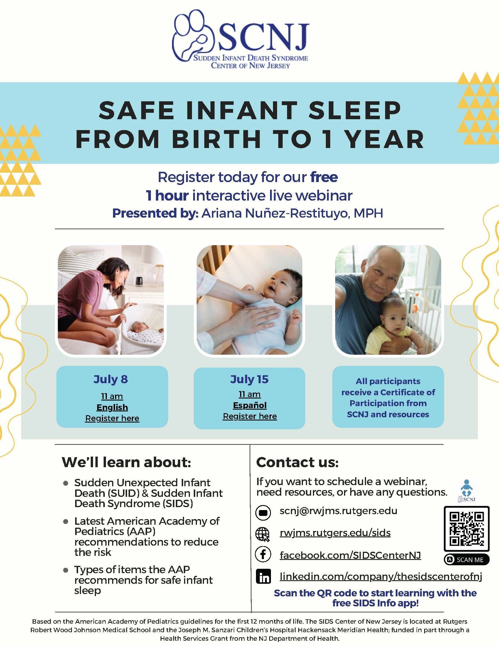 Safe Infant Sleep: July Webinars for Parents
