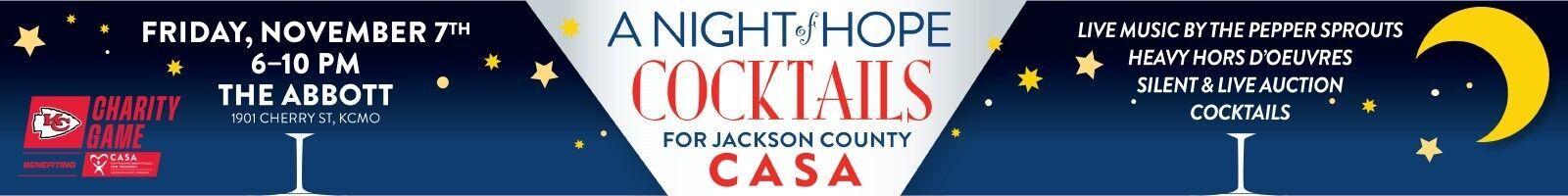Cocktails for CASA--A Night of Hope, November 1, 2024, The Abbott, 1901 Cherry, KCMO