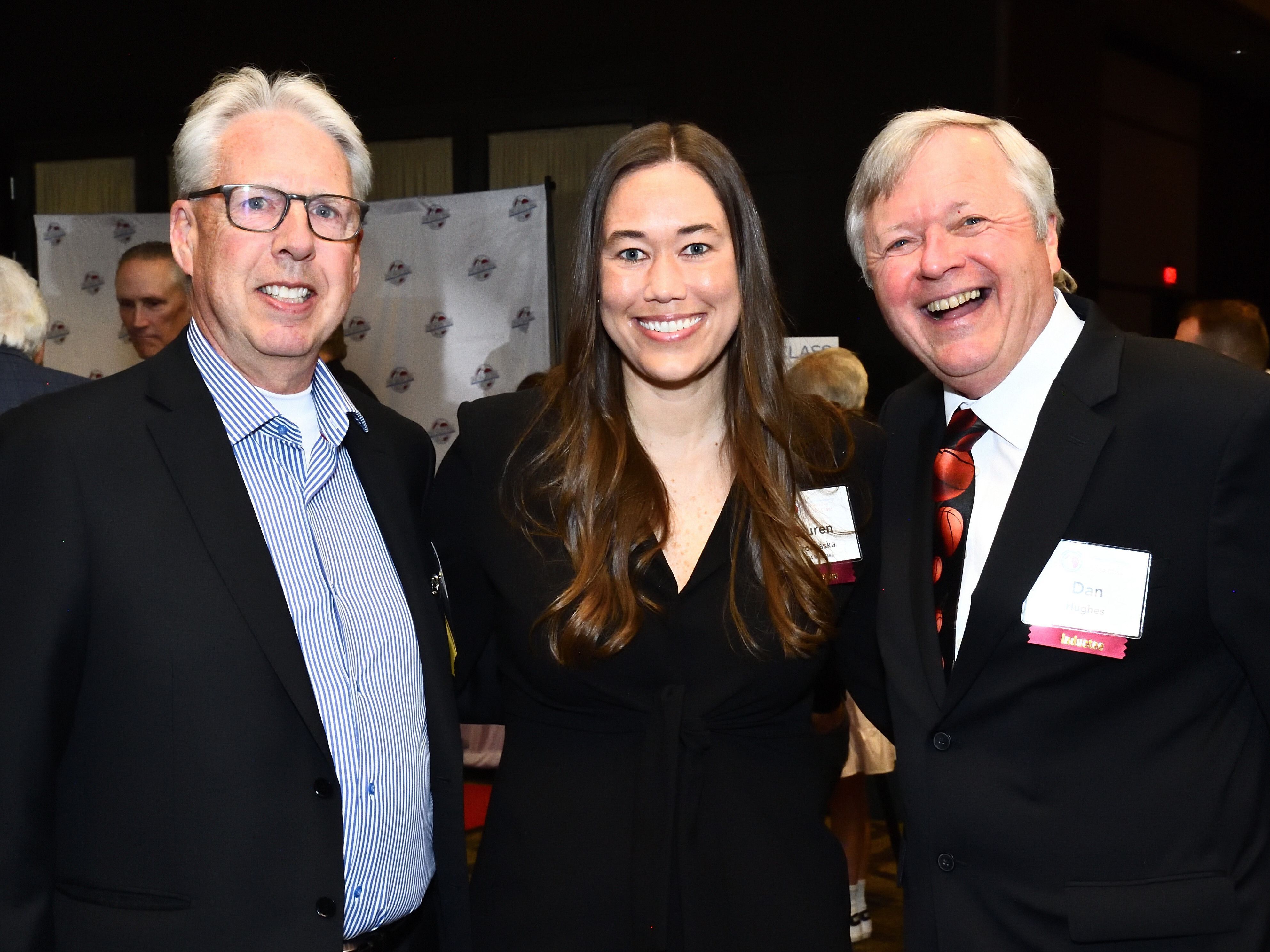 2014 OBHOF Inductee Brian Agler with 2024 Inductees Lauren Prochaska and Dan Hughes