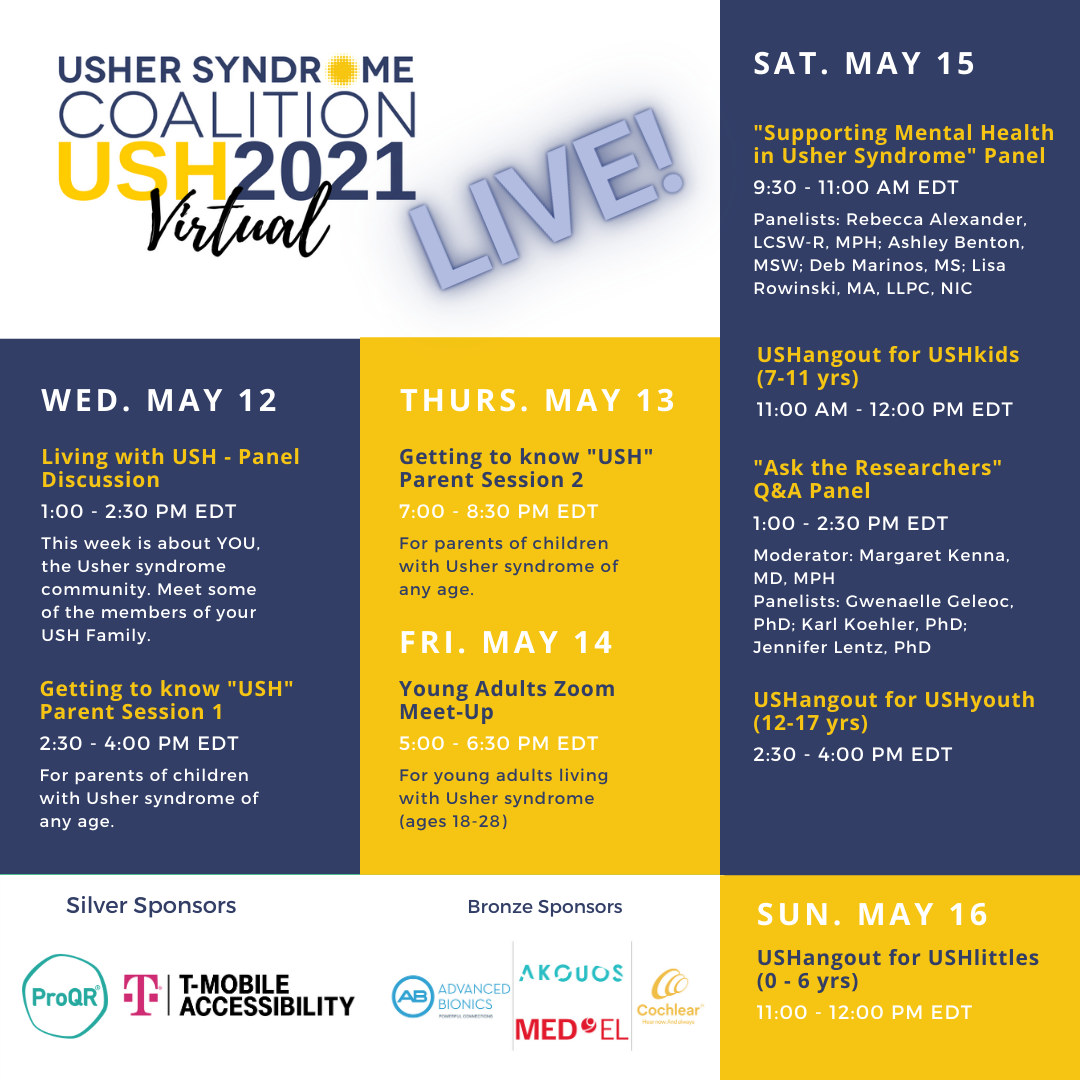 USH2021 Live Sessions - Schedule at a Glance