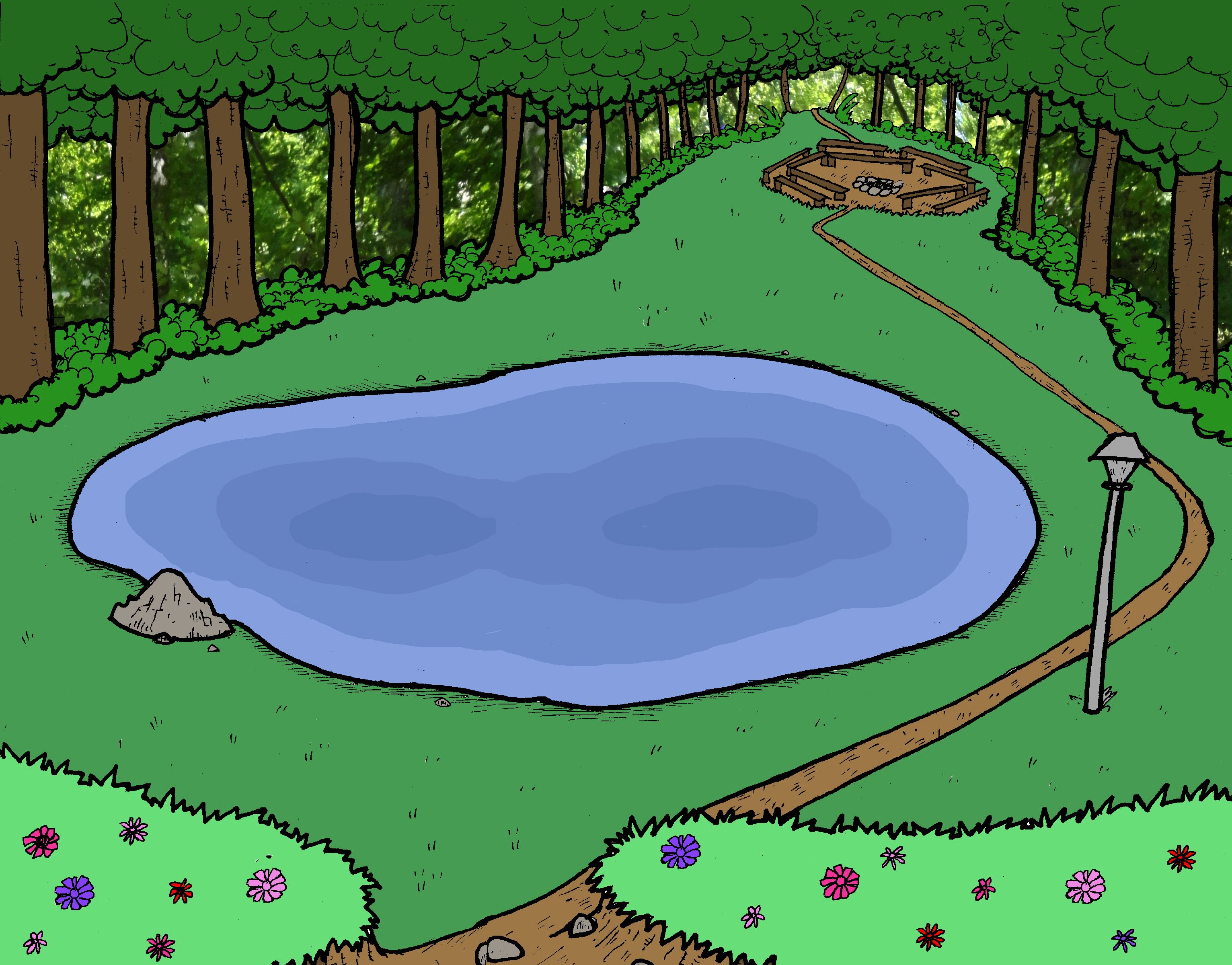 A drawing of the Shiloh Pond