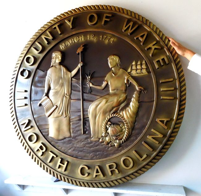 M2106 - 3_D Bronze Plaque for Wake County, N.C. (Galleries 7 and 33)