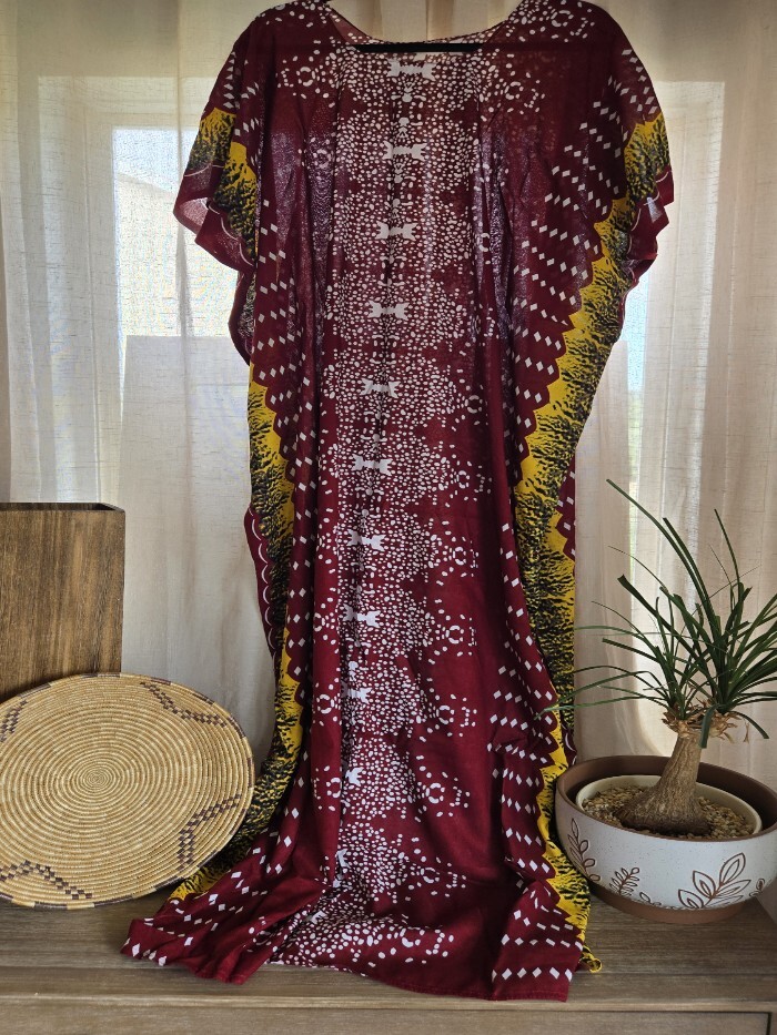 Sheti Red/White/Yellow Pattern One Size Fits All XS-XL