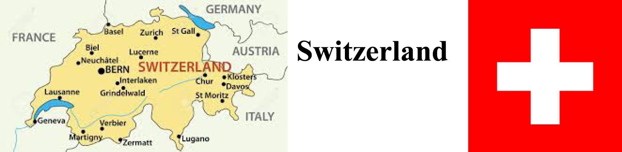 Switzerland Map & Flag