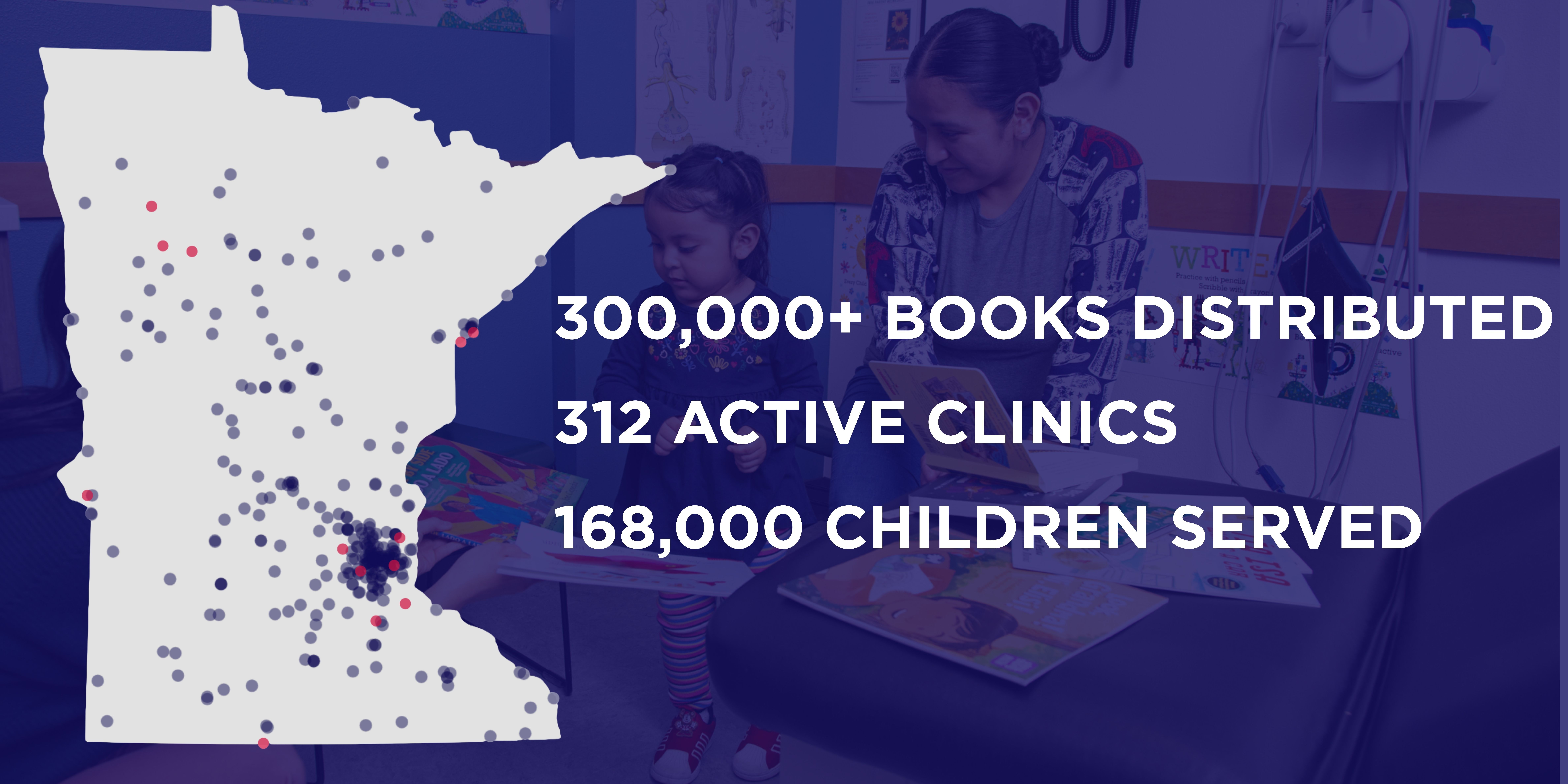 text:  "Annual Report FY24." image: young girl reads yellow book with doctor on left, mother on right