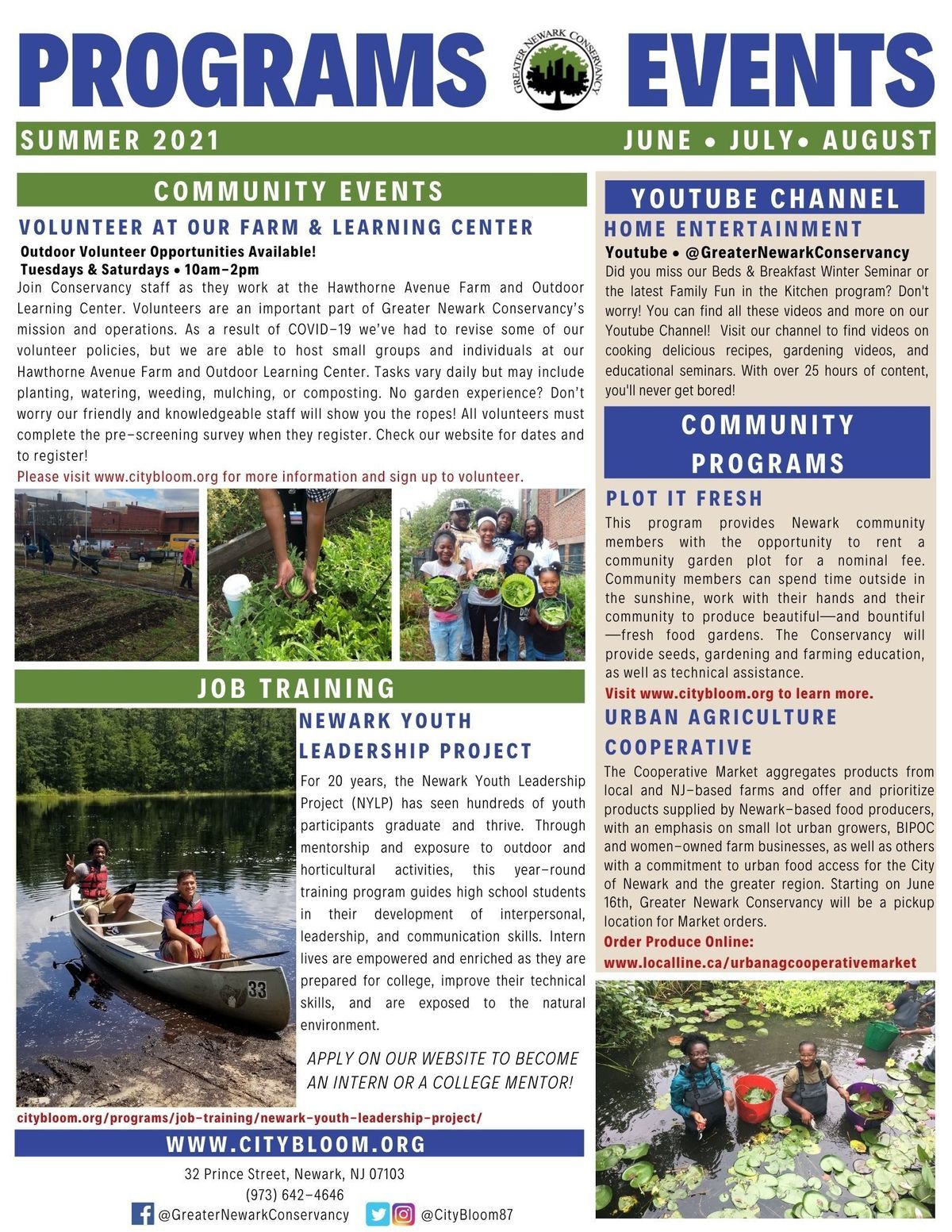 Greater Newark Conservancy : Events : Current Program Guide