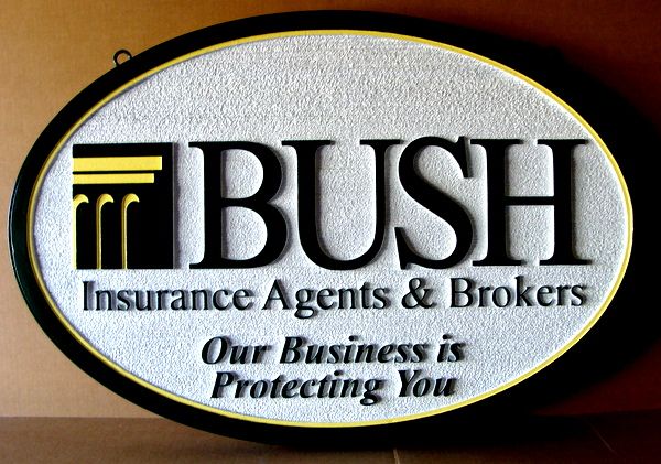 C12506 - Carved and Sandblasted Insurance Agents and Brokers Sign