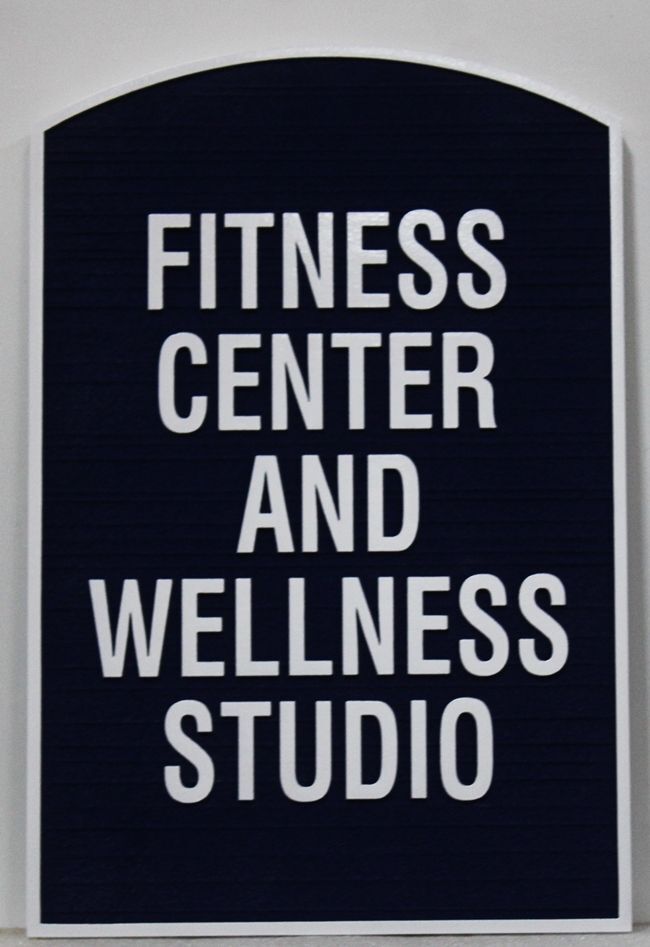 KA20613 - Carved 2.5-D HDU Fitness Center and Wellness Studio Sign