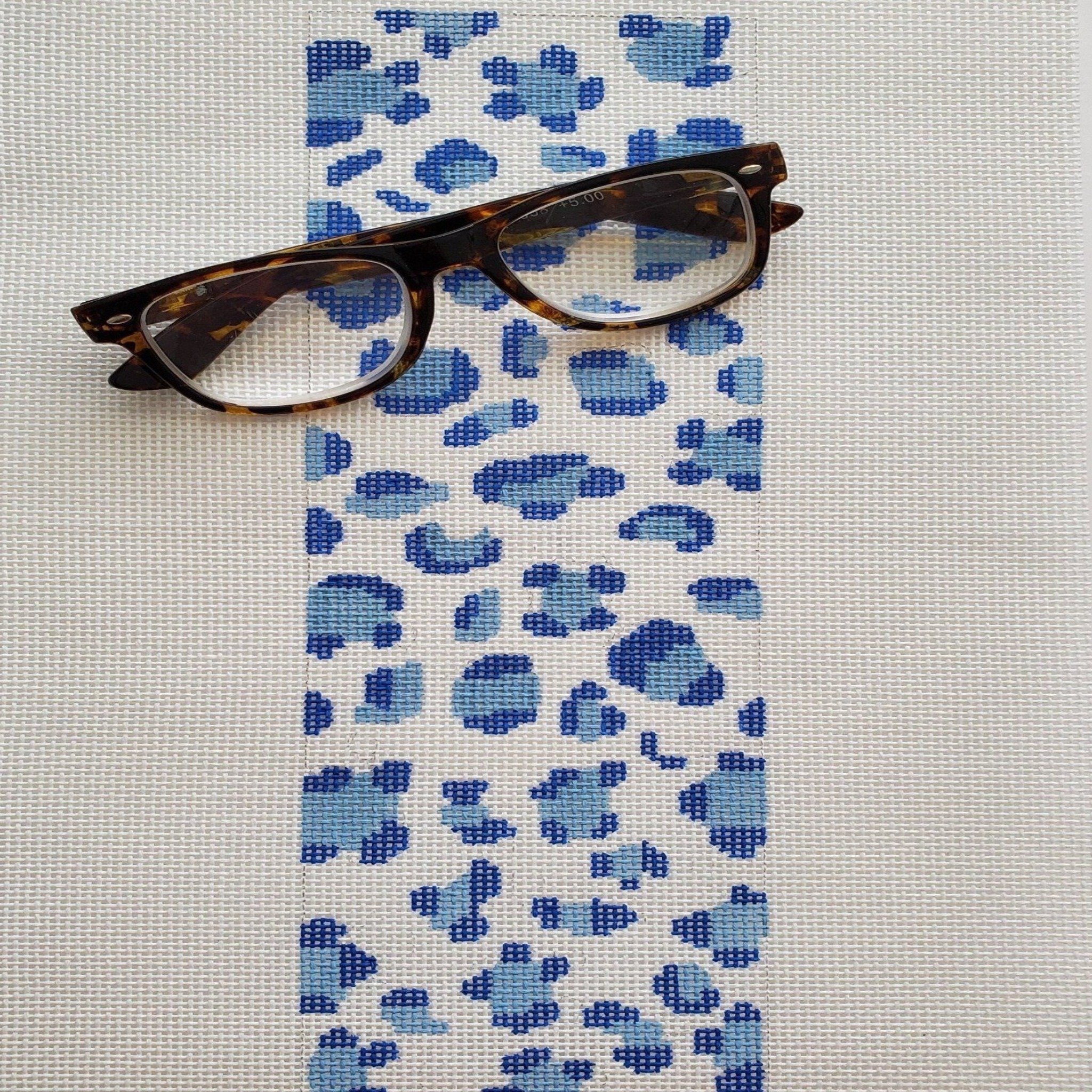 Blue Leopard Eyeglass/Sunglasses Case