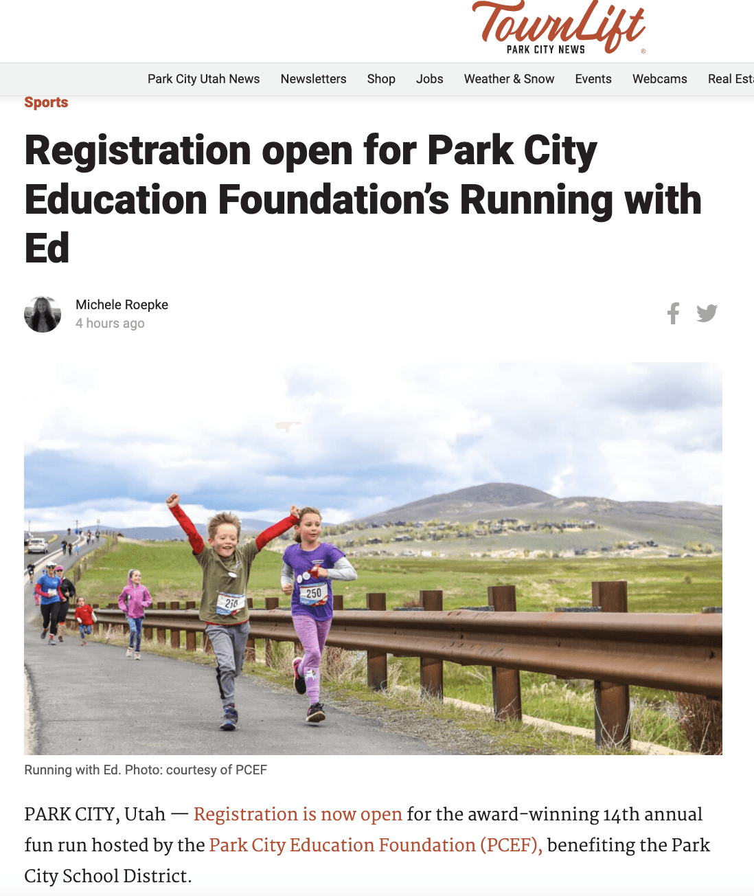 Registration Open for Park City Education Foundation’s Running with Ed