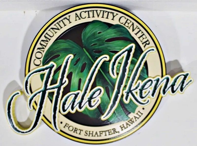 GA16430A - Carved HDU Entrance Sign for "Hale Ikena Community Action Center"