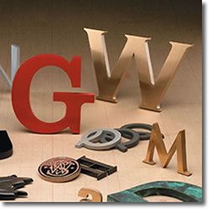 M7966 - Various Font Styles and Sizes of Precision Machined Bronze, Brass and  Aluminum  Letters