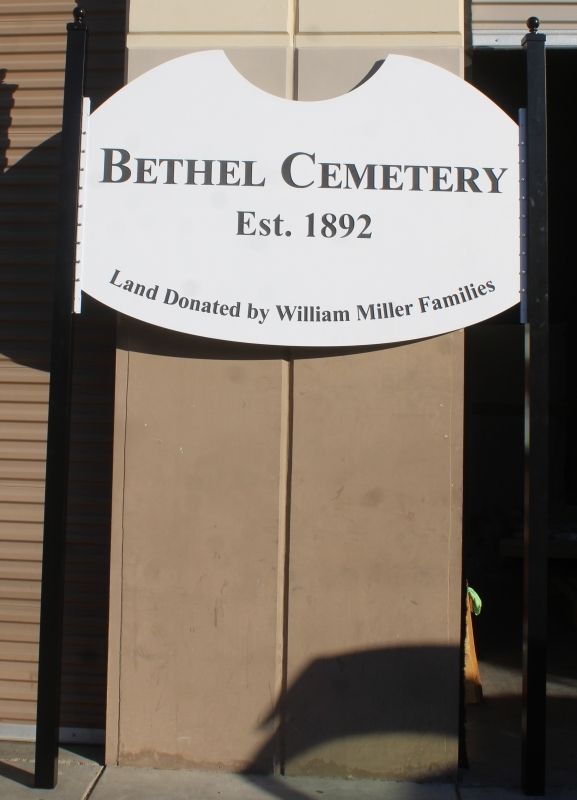 GC16366 -  Carved Sign for "Bethel Cemetery" with Black Posts