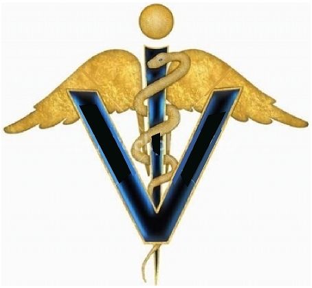BB11988 - Carved 3D wood Applique of Veterinarian Caduceous Symbol for Veterinarian Signs & Plaques
