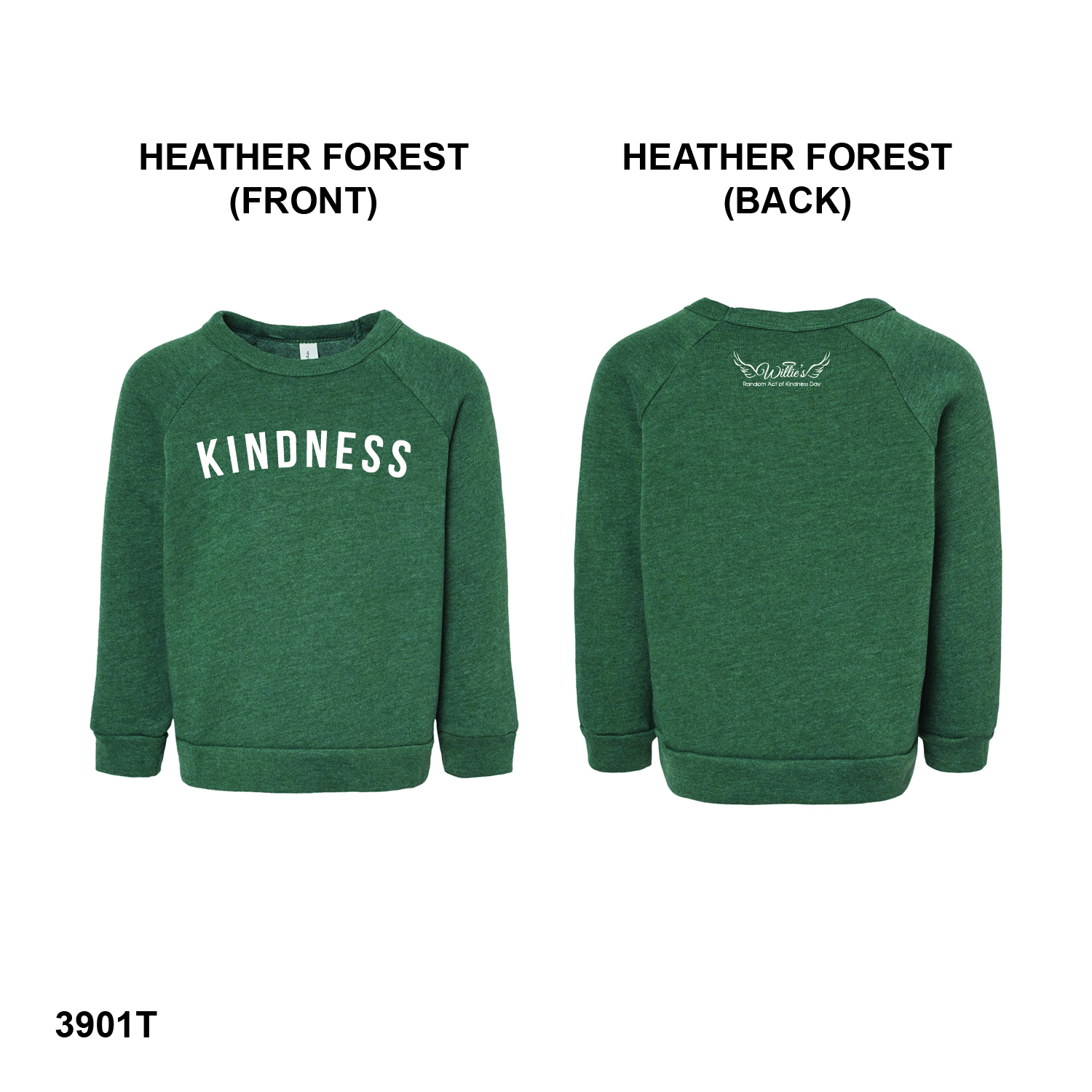 BELLA + CANVAS Toddler Sponge Fleece Raglan Crewneck Sweatshirt