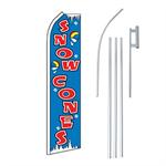 Snow Cones Blue Swooper/Feather Flag + Pole + Ground Spike