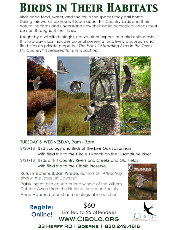 CNC: Birds in their Habitats 2-part Workshop