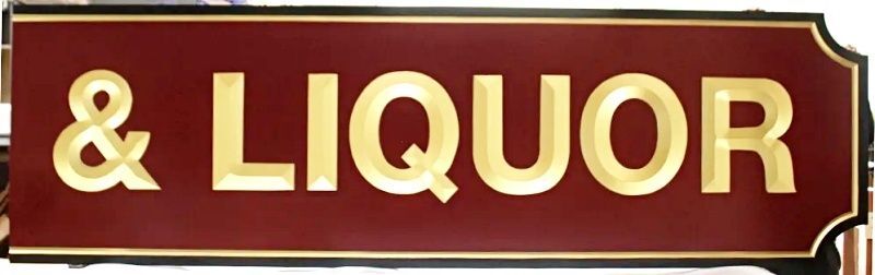 RB27159 - Carved and Engraved Sign for "& Liquor"