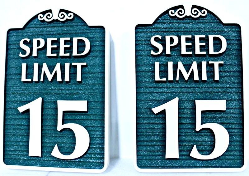 H17274 - Carved and Sandblasted "Speed Limit 15" Sign