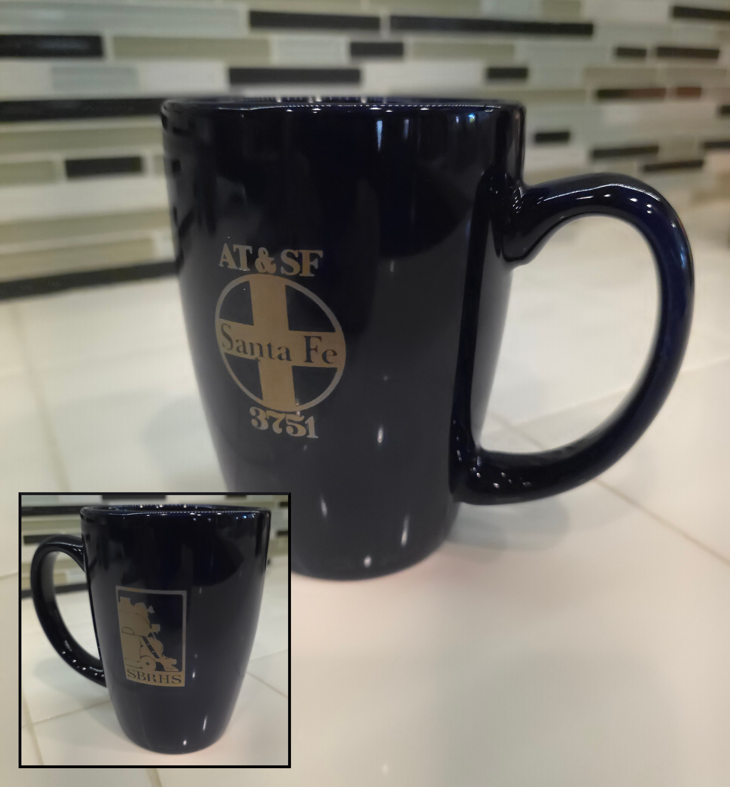 "SBRHS & ATSF 3751" Dark Blue Mug
