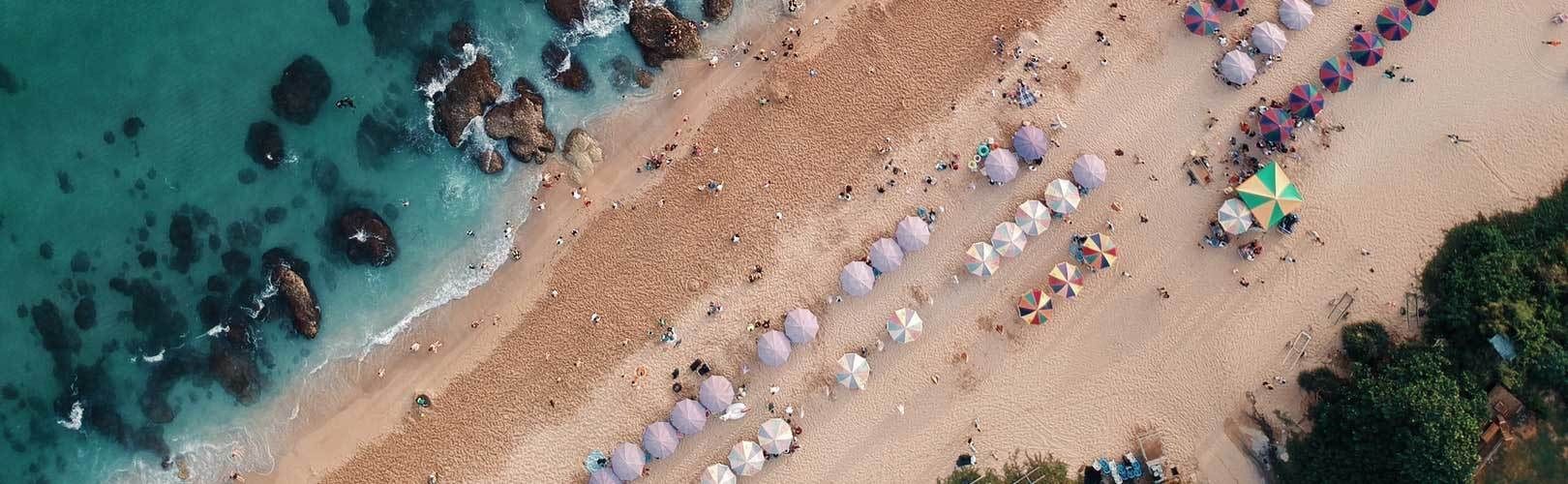 Umbrella Lined Beach