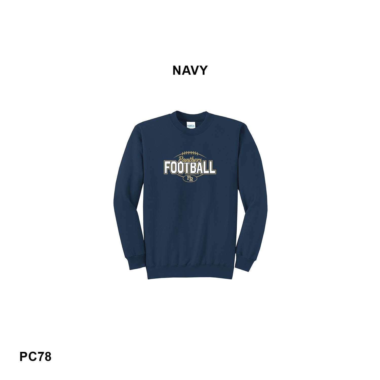 PANTHERS FOOTBALL LOGO - Port & Co™ Core Fleece Crewneck Sweatshirt