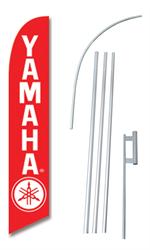 Yamaha Red Swooper/Feather Flag + Pole + Ground Spike
