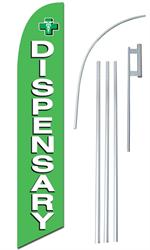 Dispensary Swooper/Feather Flag + Pole + Ground Spike