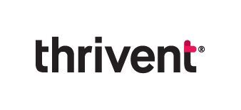 Thrivent logo in black with red heart