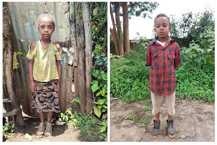 Eden and Getahun need new shoes to walk safely and confidently to school