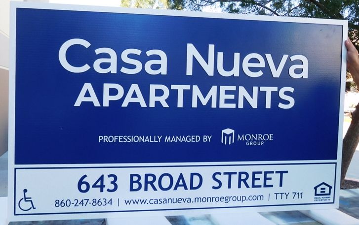 K20330 - Carved & Engraved HDU Sign,  for the "Casa Nueva " Apartments 