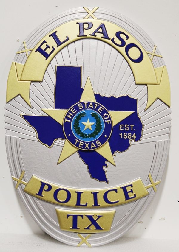 3D Brass,Silver, Painted or Wood Police Badge & Patch Plaques