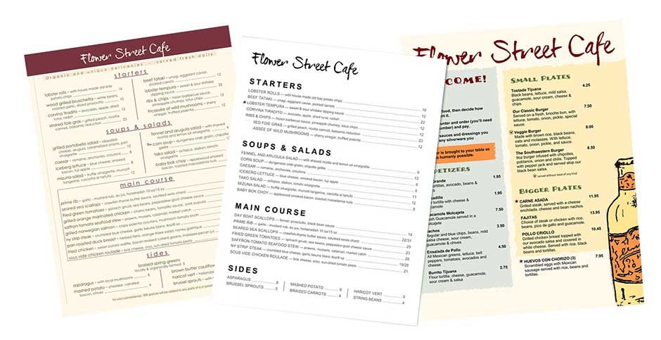 Waterproof Menu, Restaurant Menu Printing