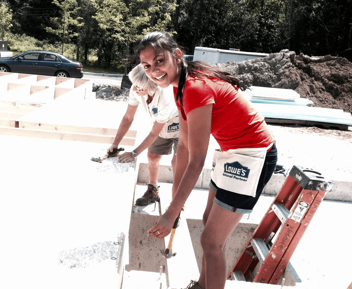 Volunteering to help build homes got her through a challenging time and gave her the idea for her own business