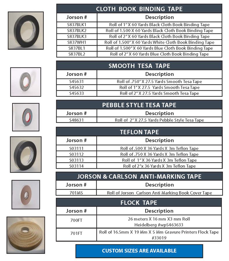 Bindery tape products